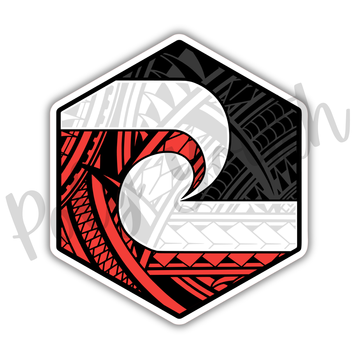 Maori Flag Hexagon Sticker