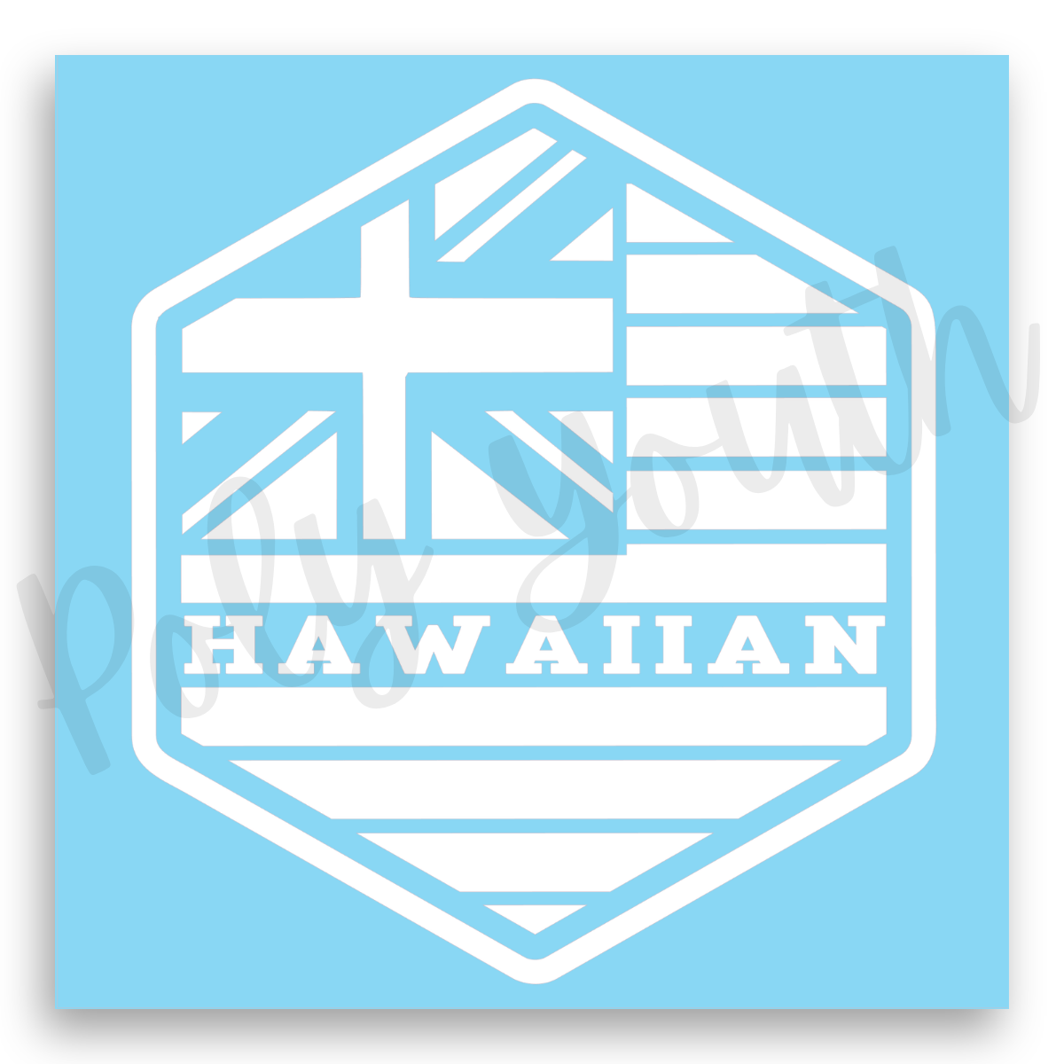 Hawaiian Flag Hexagon Decal Sticker