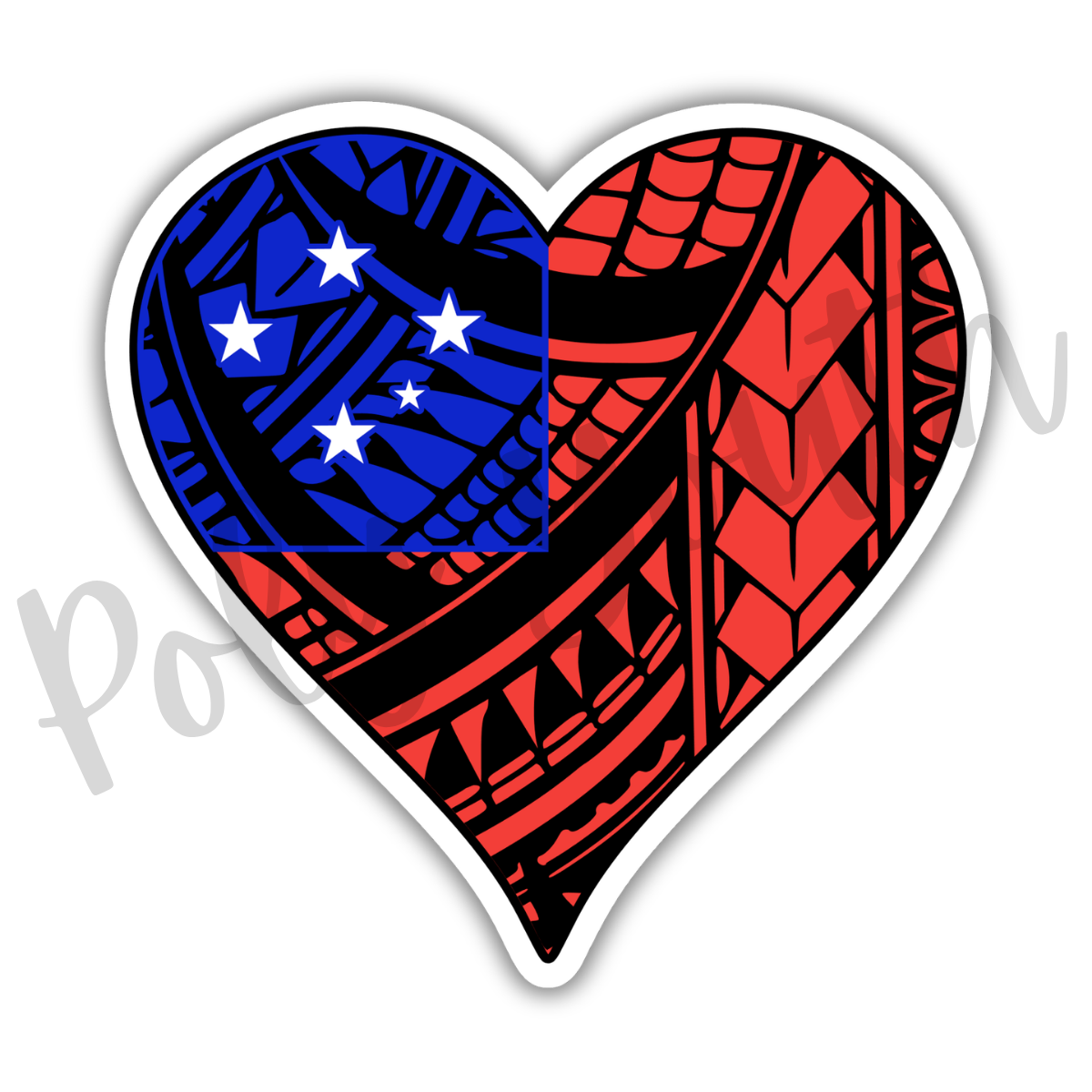 Western Samoa Flag Heart Sticker