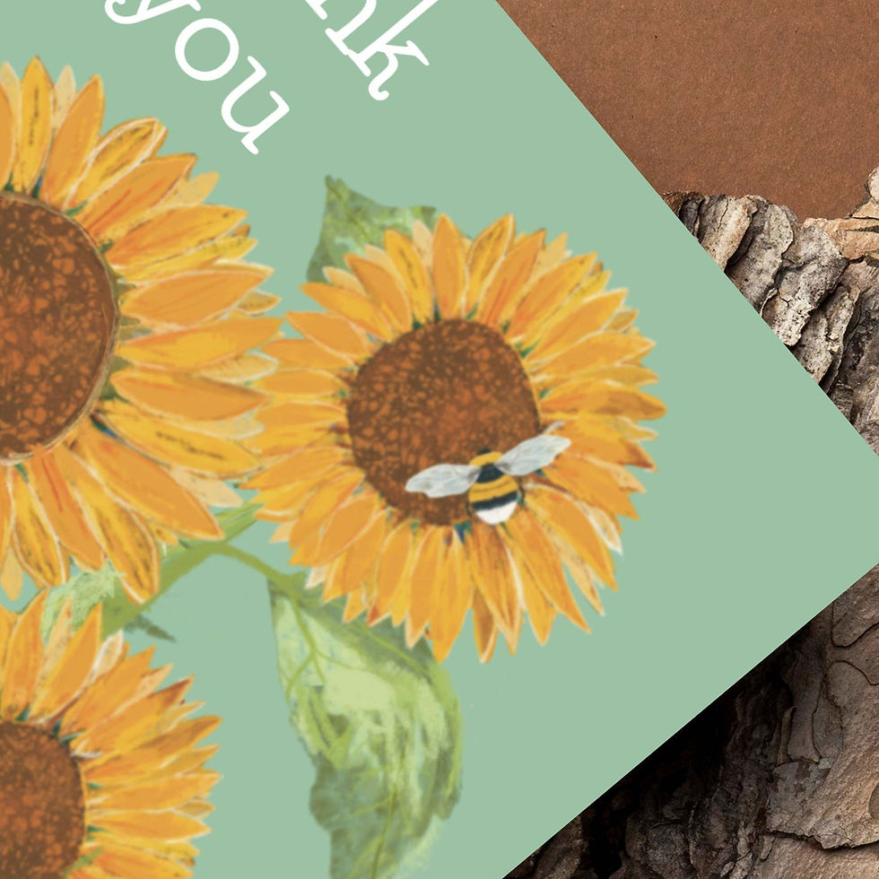 Thumbnail: Thank You Card sunflowers illustration