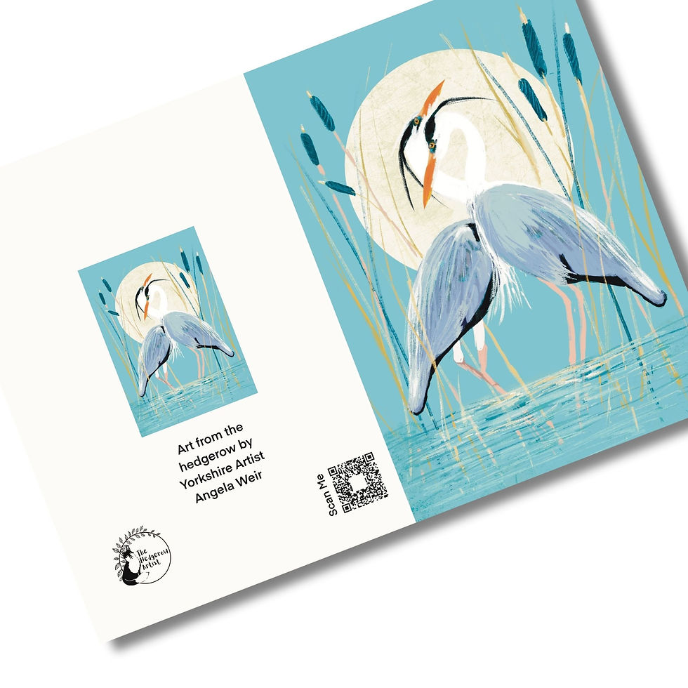 Thumbnail: Pair of grey herons necks entwined reeds and large mooc in background