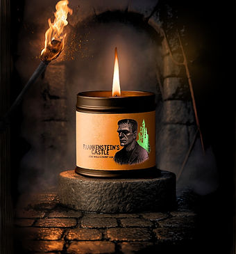 Frankiensrein's Castle, Ash and ember scent, Halloween Candle