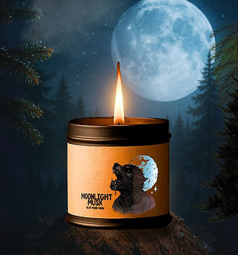 Wearwolf Candle, Blue Moon Scent, Halloween candle