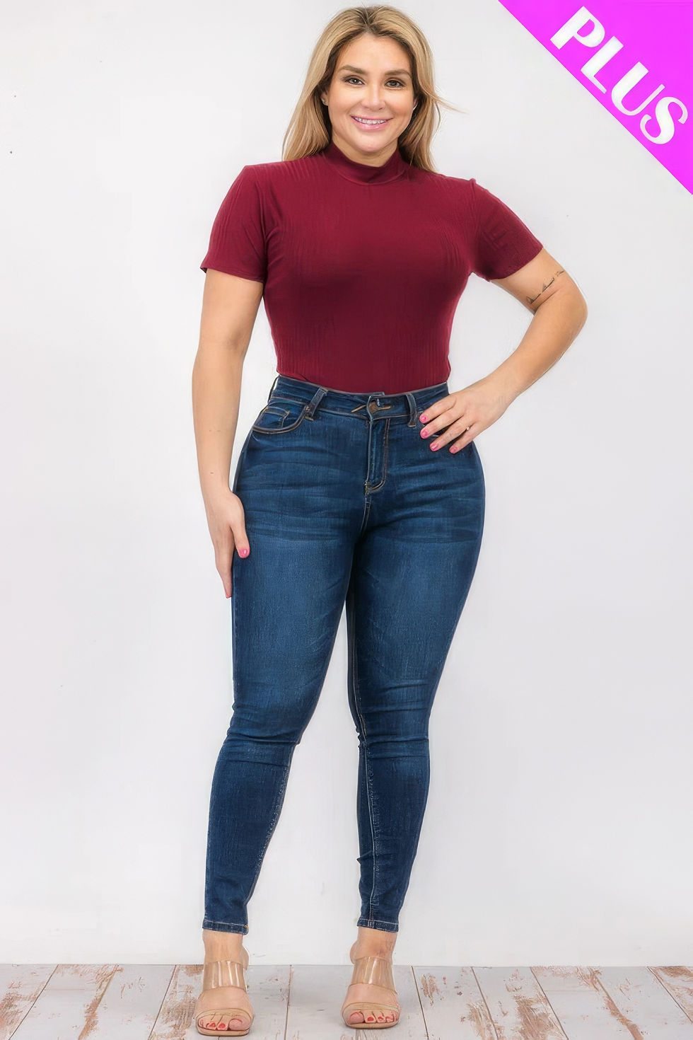 Thumbnail: Plus Flaunt It Ribbed Bodysuit