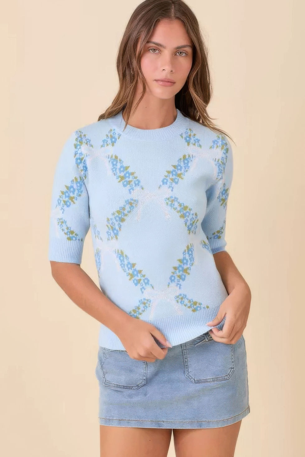 Floral Ribbon Top