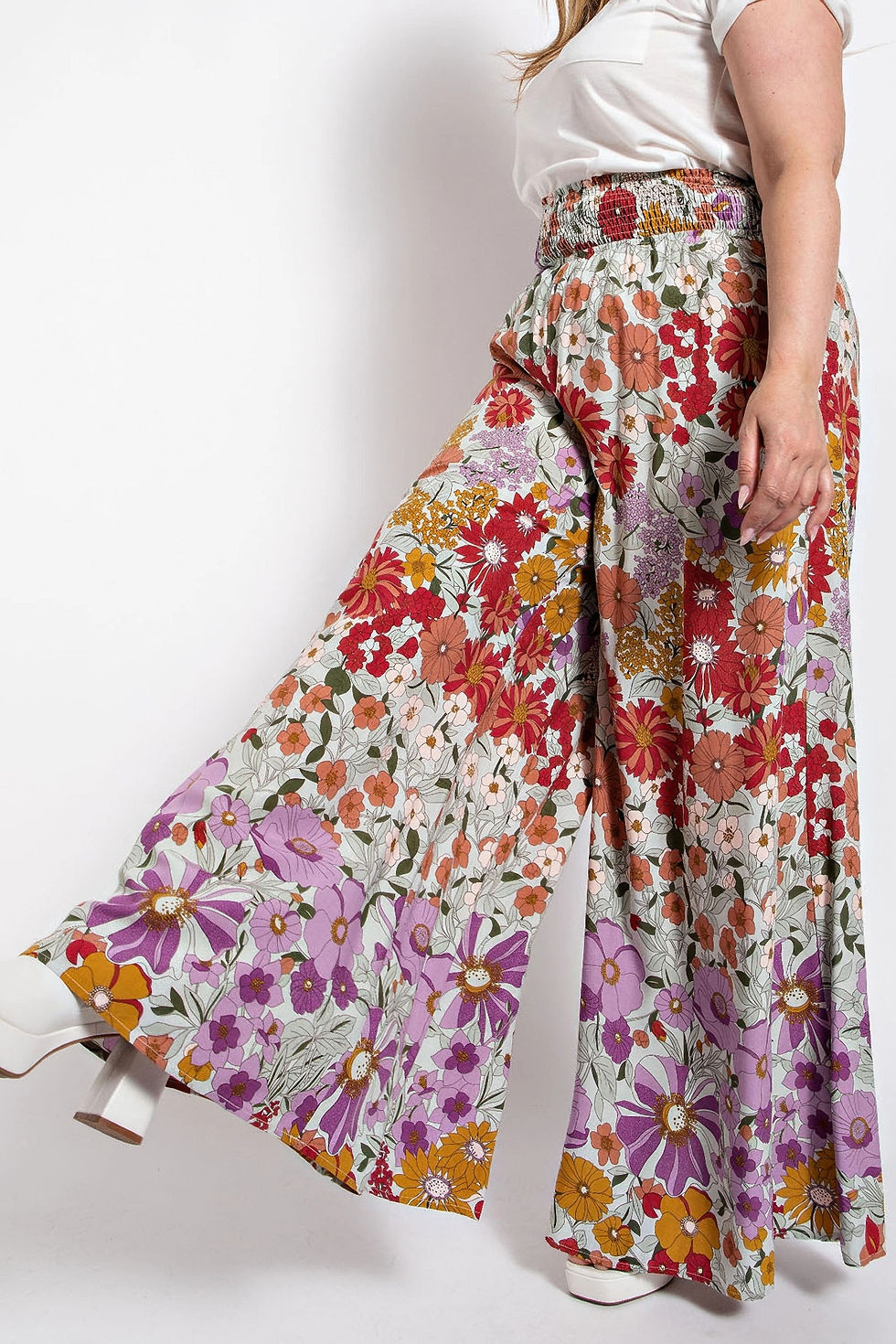 Thumbnail: Plus Smocked Flare Pants