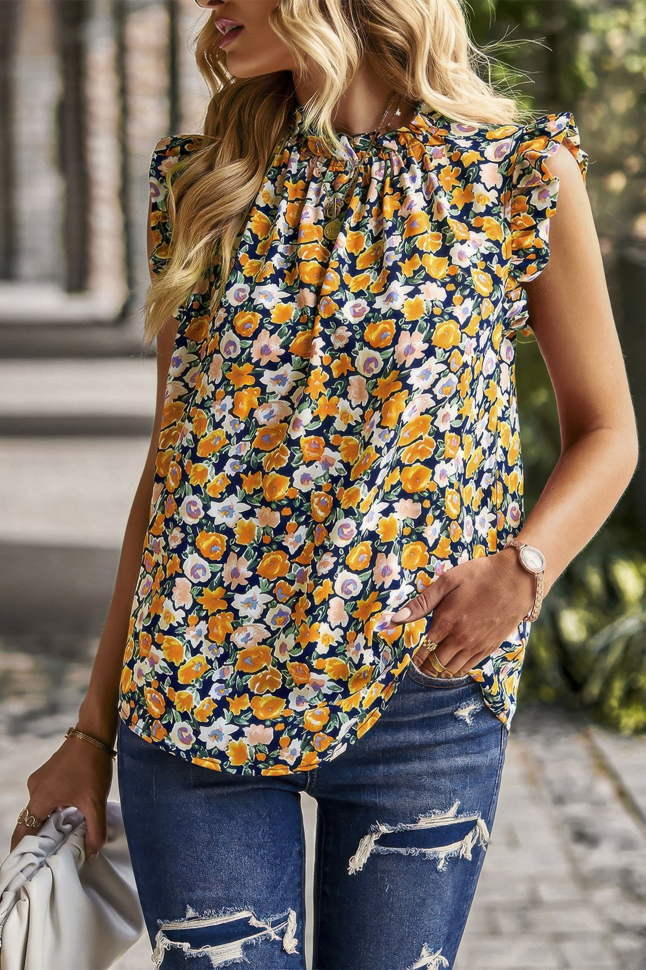 Willow Bloom Collar Top
