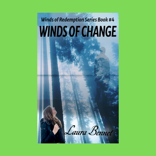 young woman in a redwood forest with a man looking at the ocean