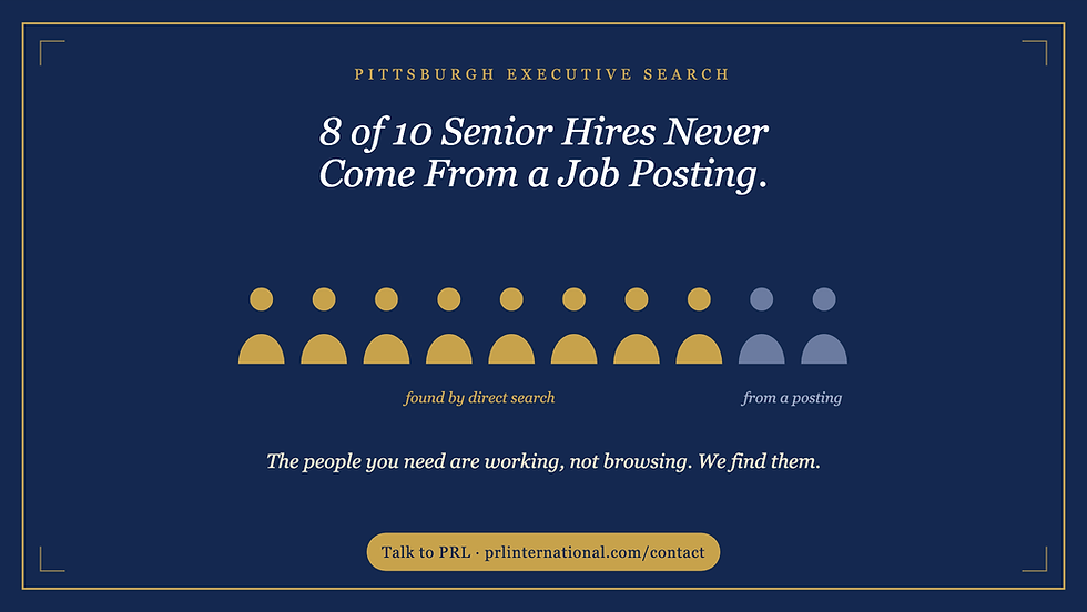 8 of 10 senior hires in Pittsburgh come from direct search, not job postings