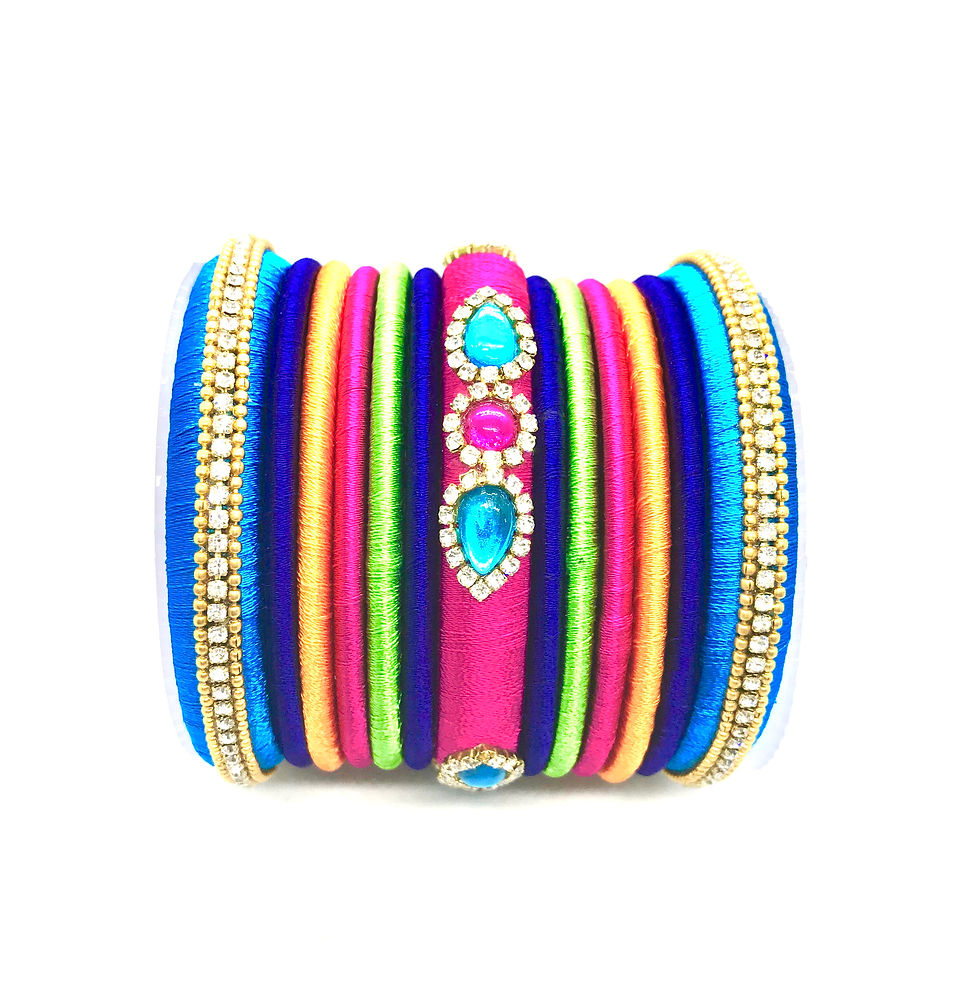 Bangles Set - Blue with Multicolour