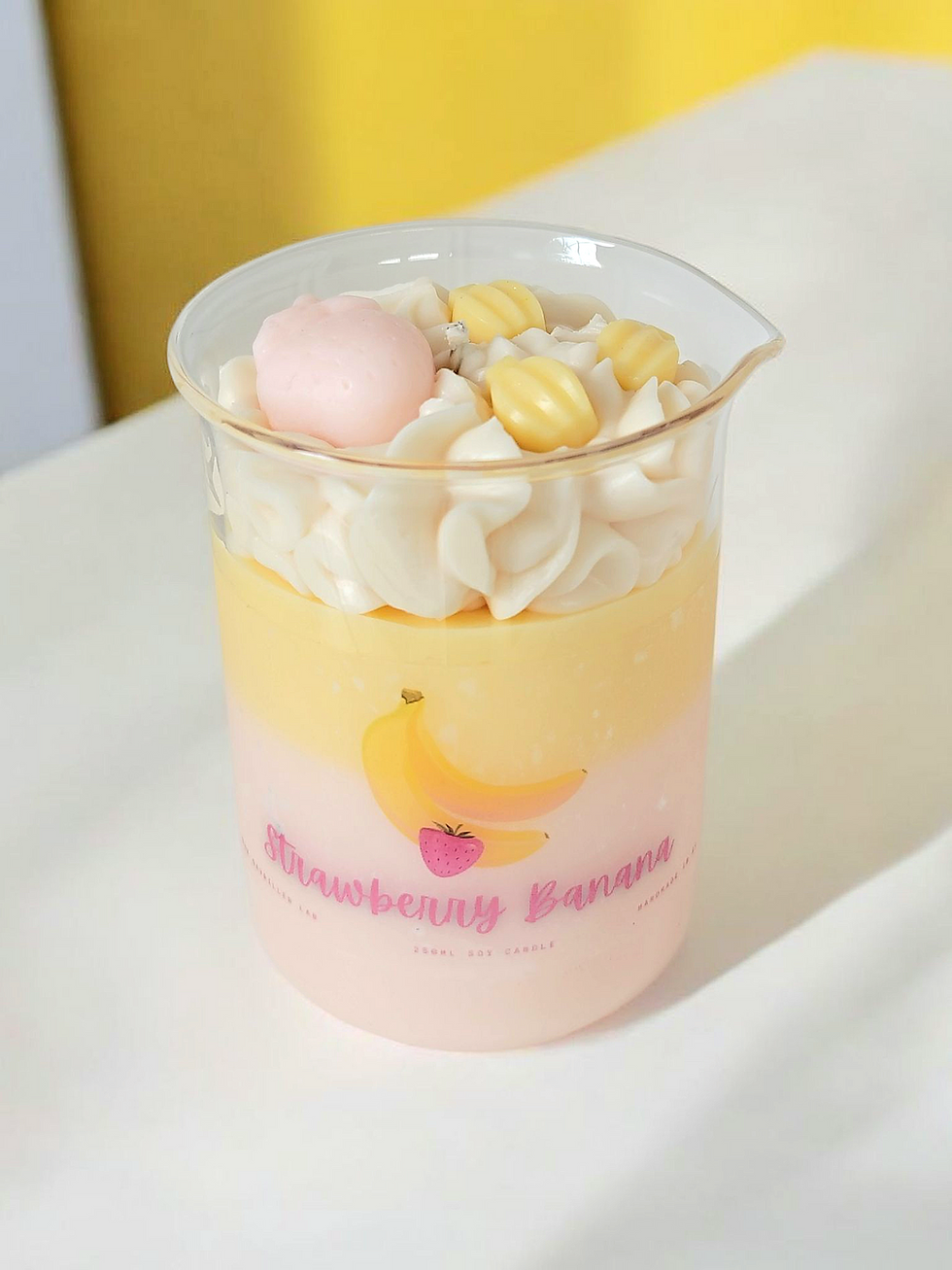 Thumbnail: Strawberry Banana Whipped Wax Soy Candle - Beaker Candle