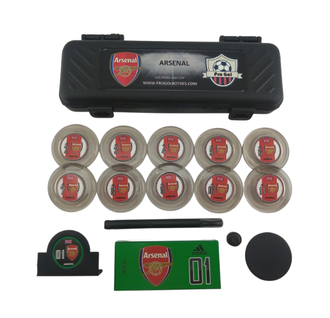 Miniatura: Kit Botão "MACIÇO" com 4 times + estojos + goleiros