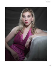 this is me in an elegant purple/pink dress that was a style that they'd wear in the 40s