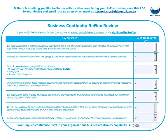 Business Continuity Self Assessment Image