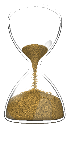 An hourglass - showing time is running out