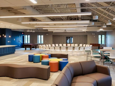 Youth and community lounge area at Central Baptist Church with open layout and seating