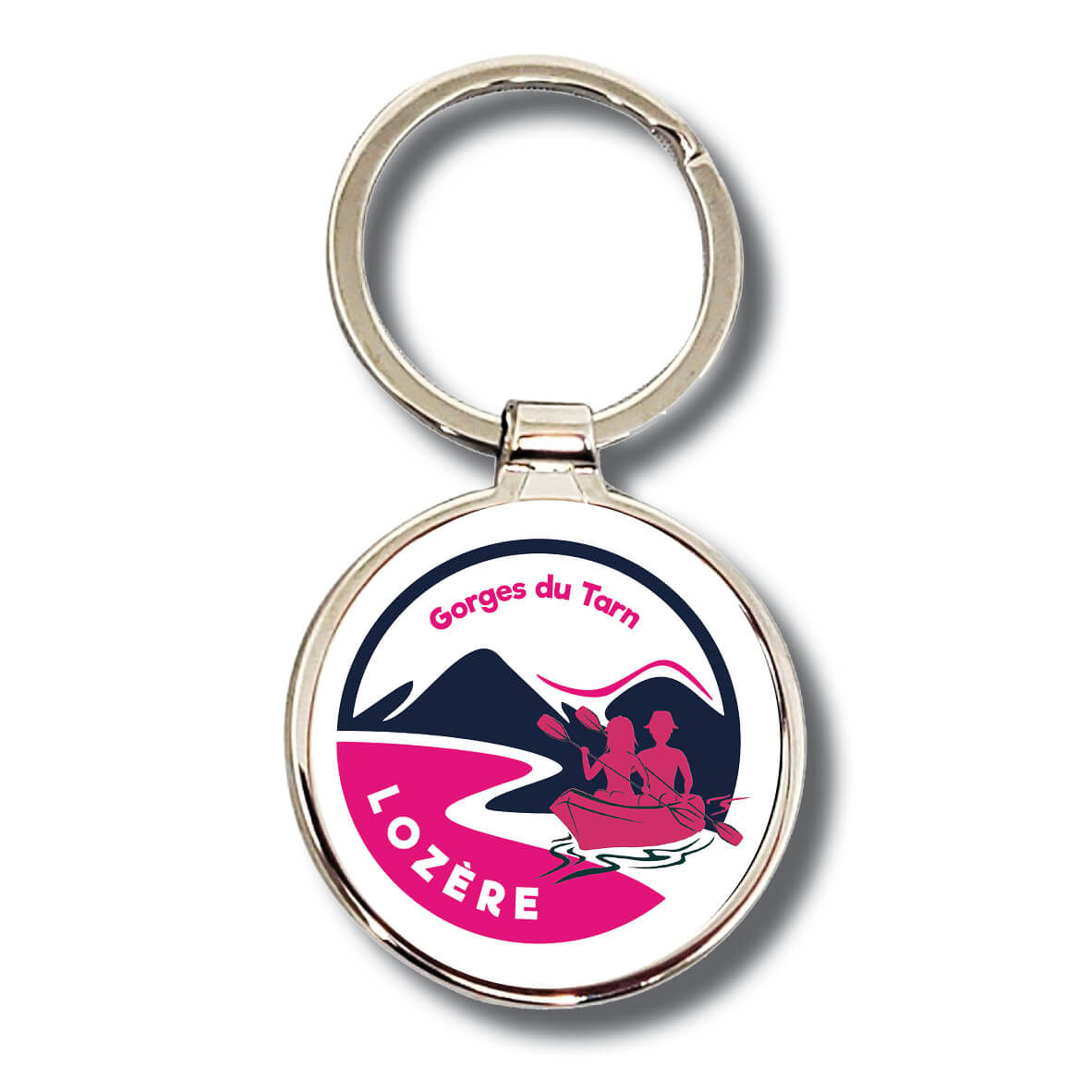 PORTE CLÉ EN MÉTAL - GORGES DU TARN - ROSE