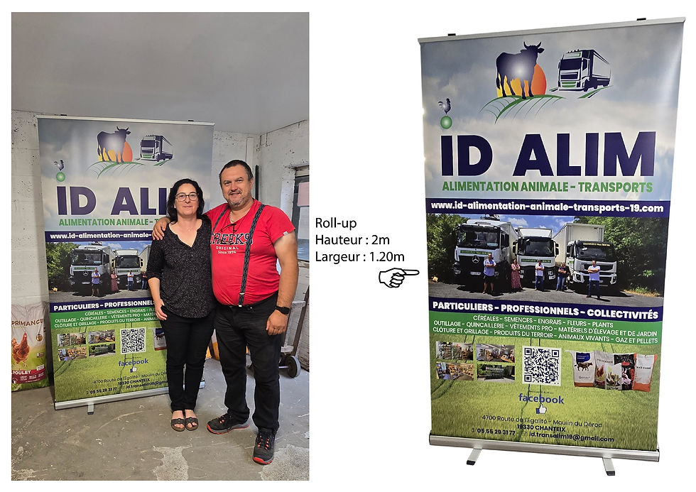 Roll-up intérieur / extérieur en bâche pvc anti-uv et anti-reflets - Dimensions 2mx1.20m.