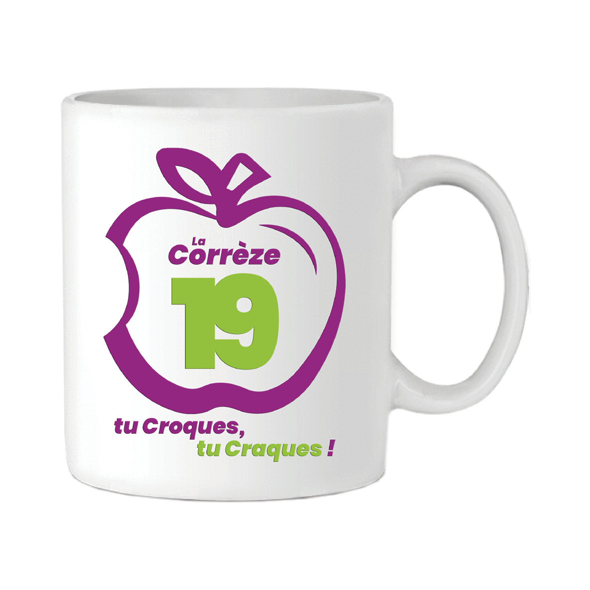 Mug Pomme 19 - Violet & Vert