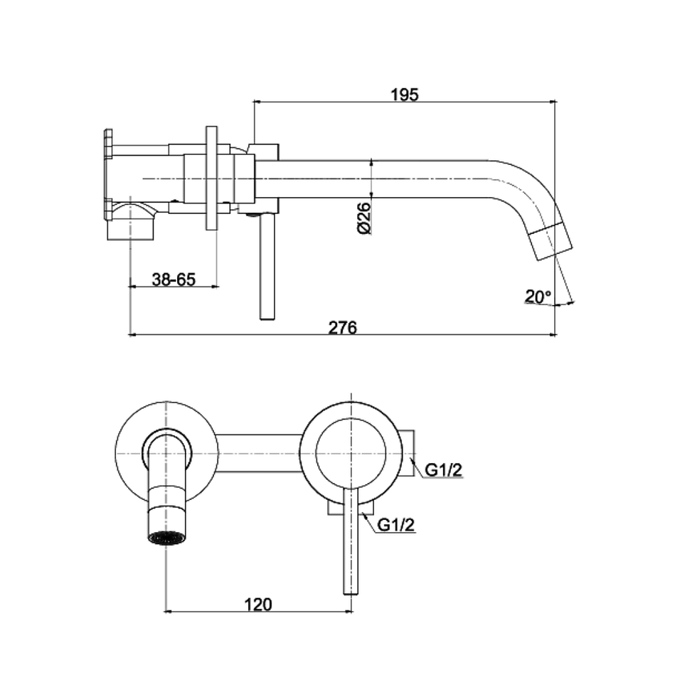 Thumbnail: Concealed Mixer SH483-23BK | Color: Matt Black