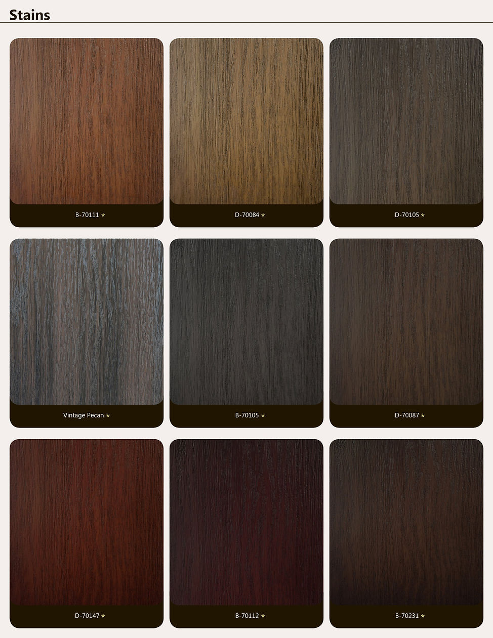 Stain options for fiberglass woodgrain doors