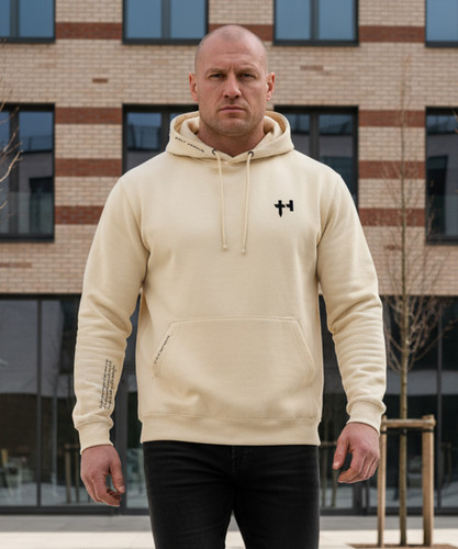 HOLY ARMOUR COLLEGE HOODIE - VANILLA | SwordTruth