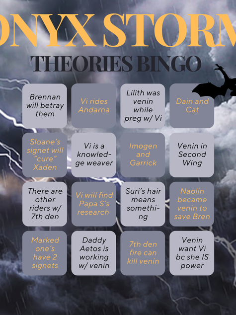 Onyx Storm Bingo