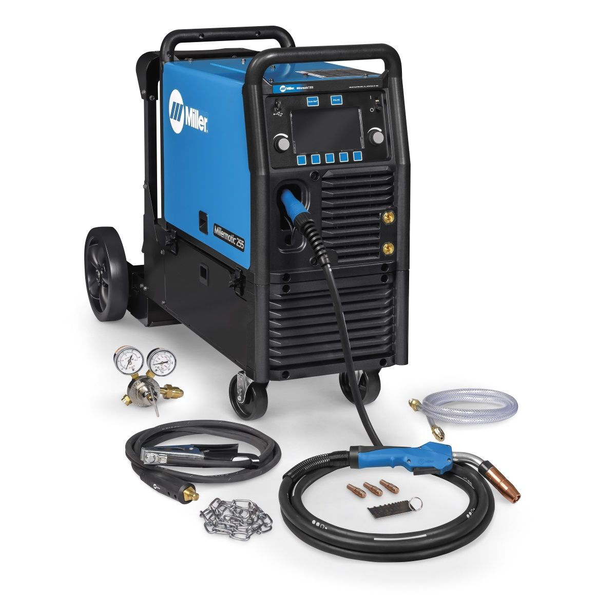 Miller Millermatic 255 MIG/Pulsed MIG Welder, 208/240V w/ Running Gear (951766)