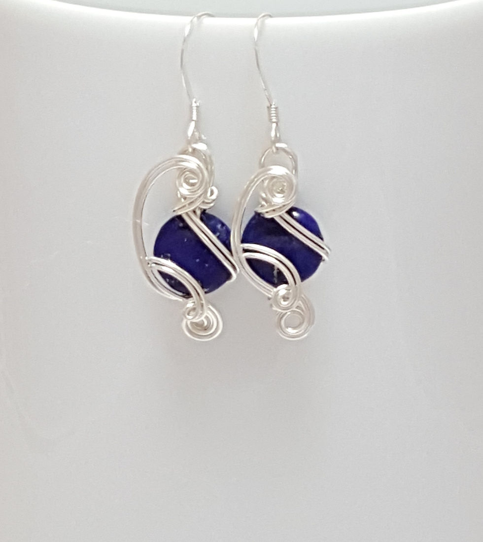 Thumbnail: Lapis Lazuli Waterfall Pendant and Earring Set