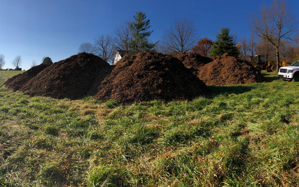 Piles of woodchips