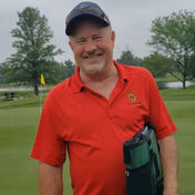 man in a red shirt