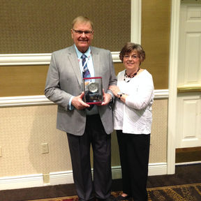 Couple with an award
