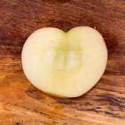 Heart-shaped section of an apple.
