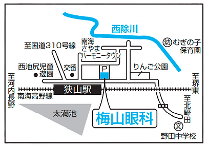梅山眼科の地図