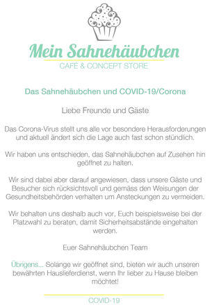 Sahnehäubchen Info zu Corona/Covid-19