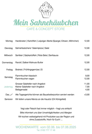 Unsere täglich wechselnden Mittagsmenüs - Woche vom 2. bis 7. Juni 2024