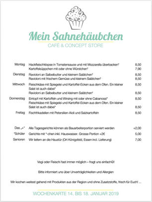 Essen im Sahnehäubchen in der neuen Woche...