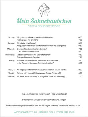 Menü ab 28. Januar bis 1. Februar