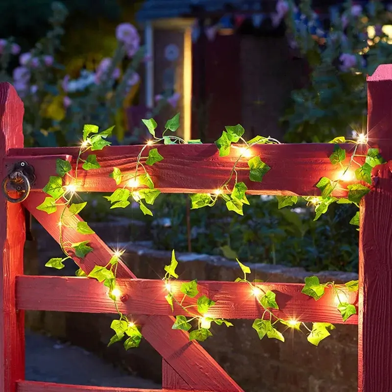 Thumbnail: Flower Green Leaf String Lights Artificial Vine Fairy Lights Battery Powered