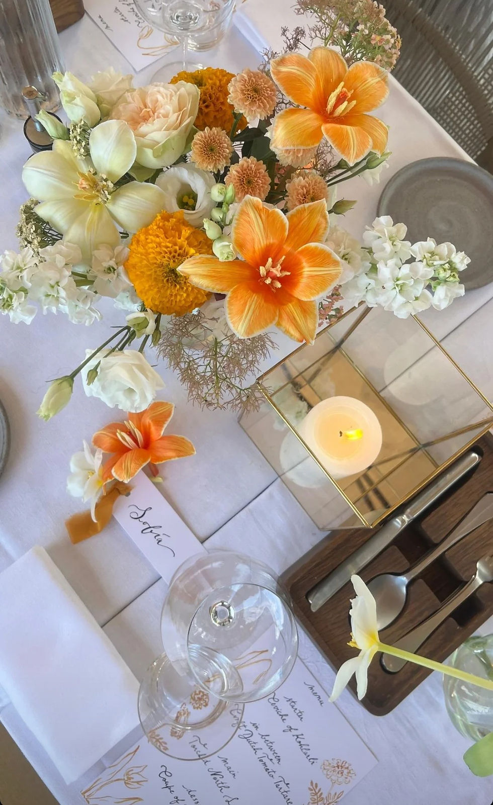 Calligraphy on placecard