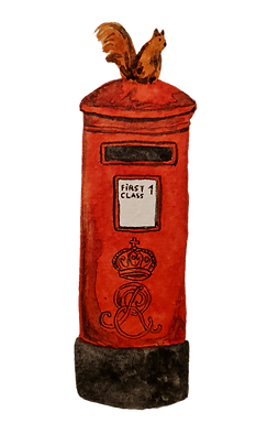 royal mail letter box illustration by Hermine Doublon copyright