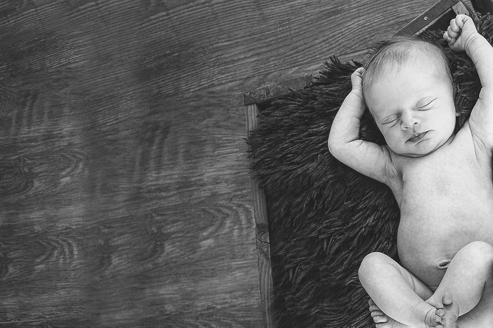 Sleeping newborn in a book photography session