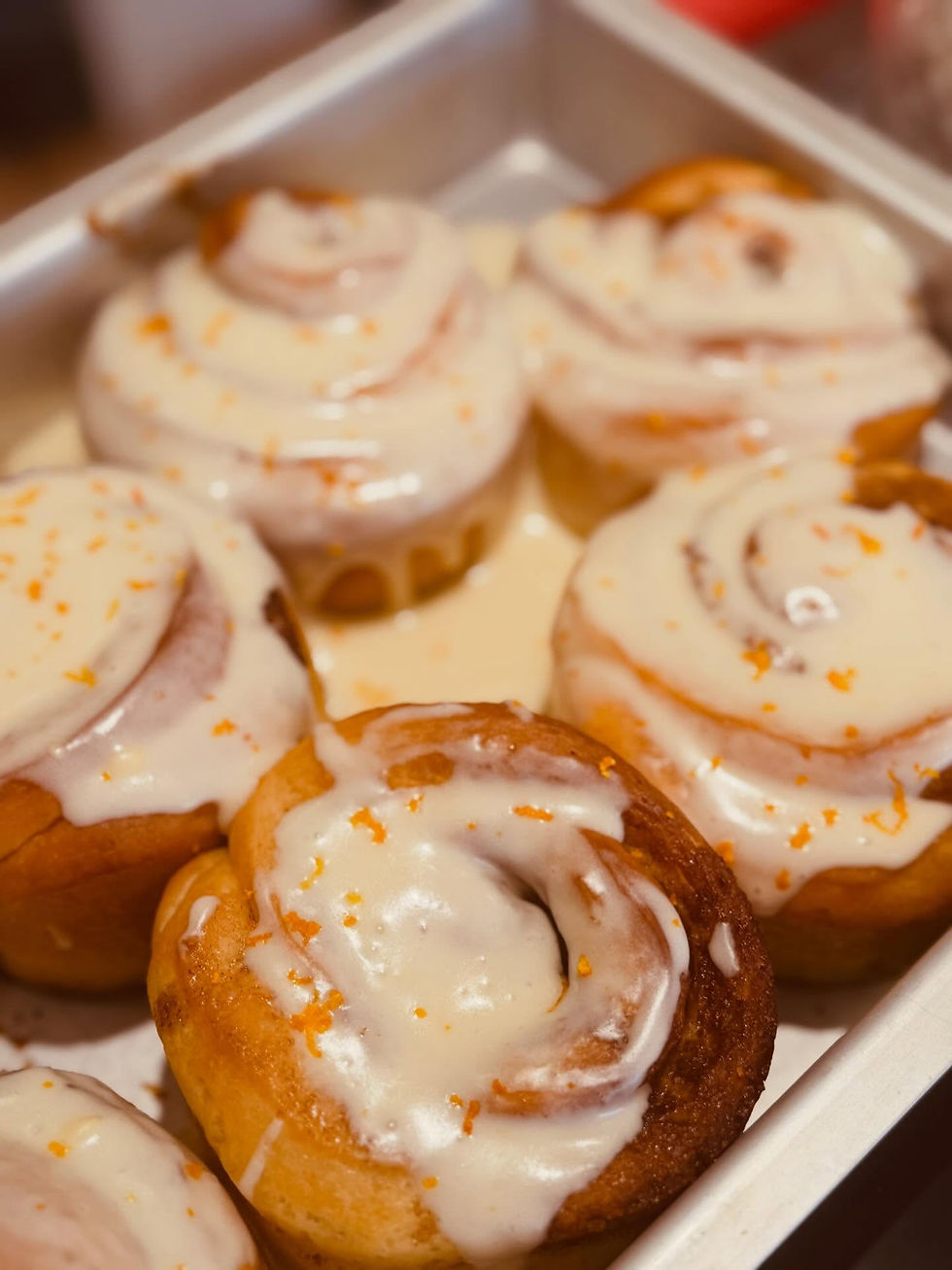 The cinnamon rolls already creating a buzz in the village. FatBuns.