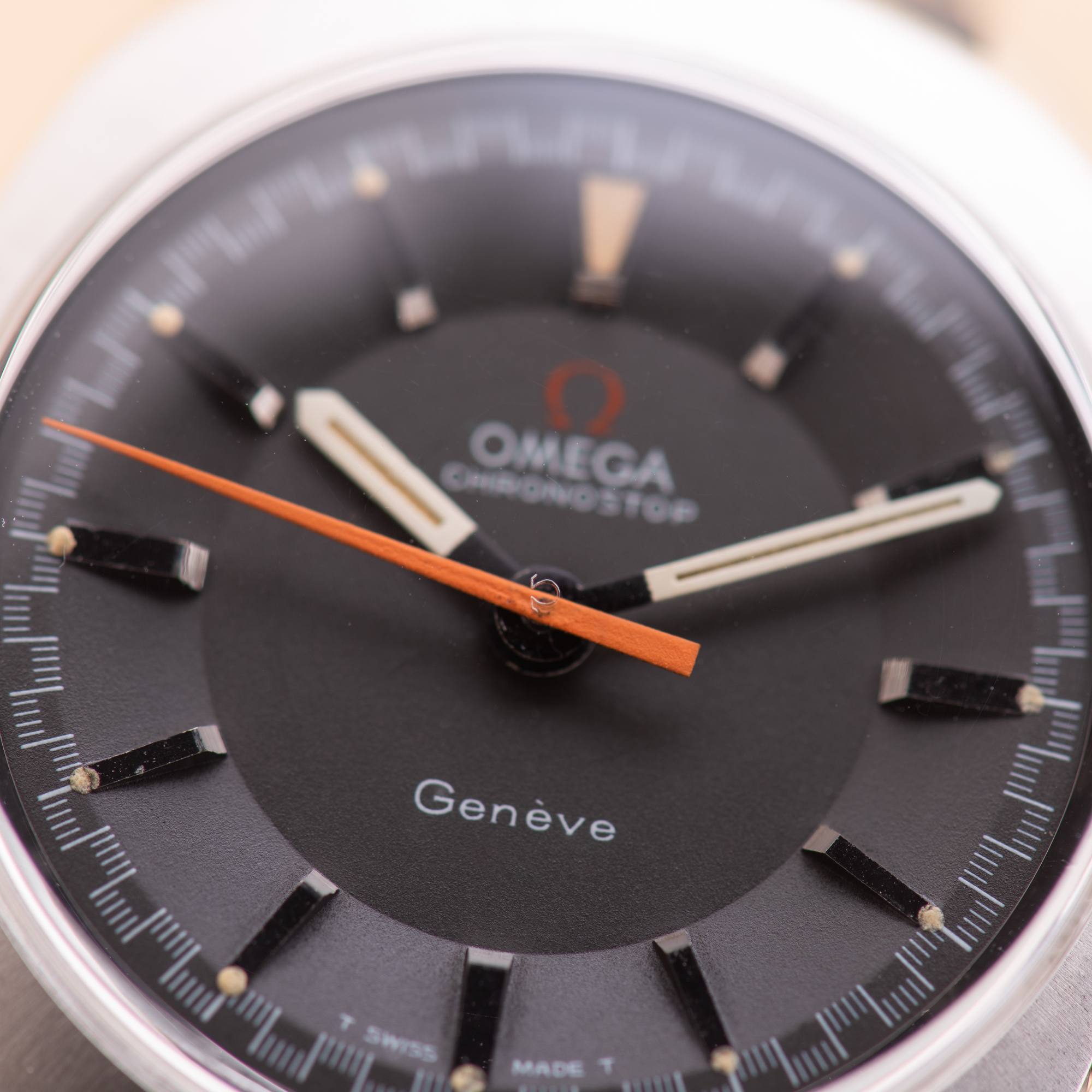 View of Omega Genève Chronostop from 1968 Cal 865 Réf 145.010