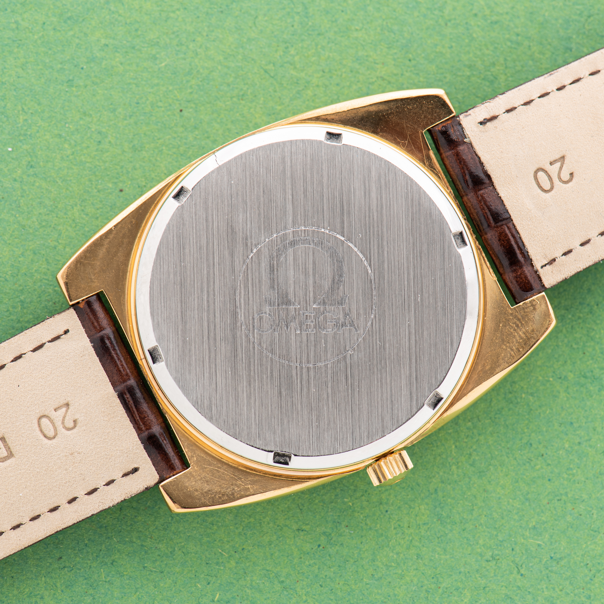 View of Omega Geneva Automatic Date Brown Vignette From 1974 Ref 166.0190