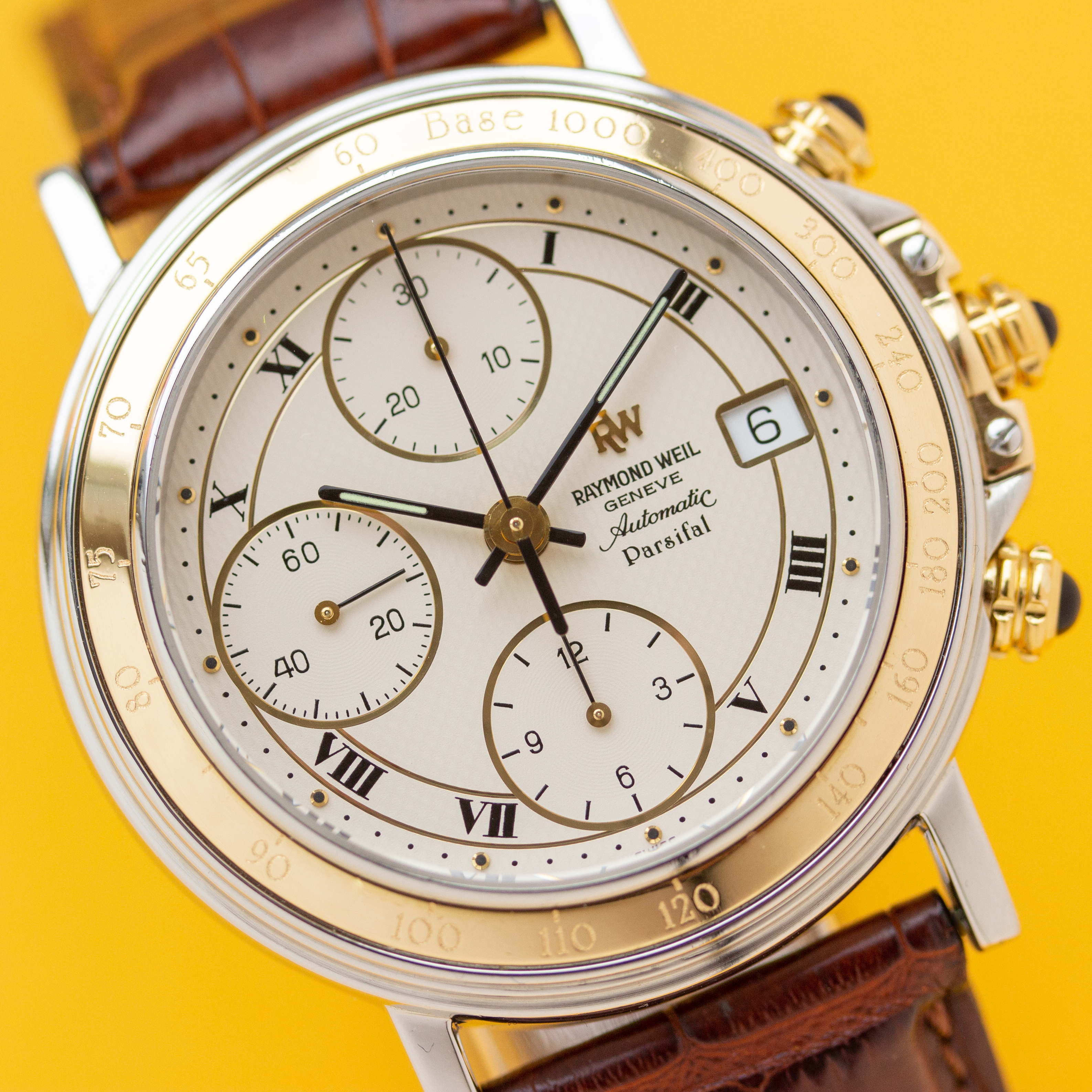 Zicht op Raymond Weil Parsifal Automatic Chronograph 18K Gold/Staal ref 7789