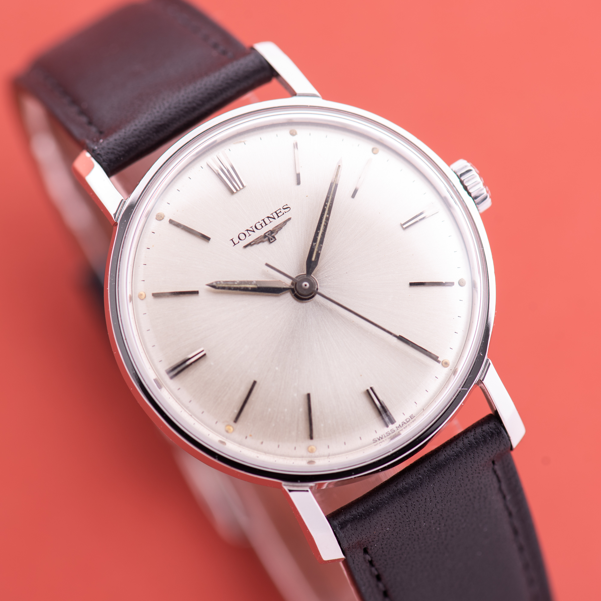 View of Longines Dress Watch Centre Seconds Steel Cal 280 Réf 7159
