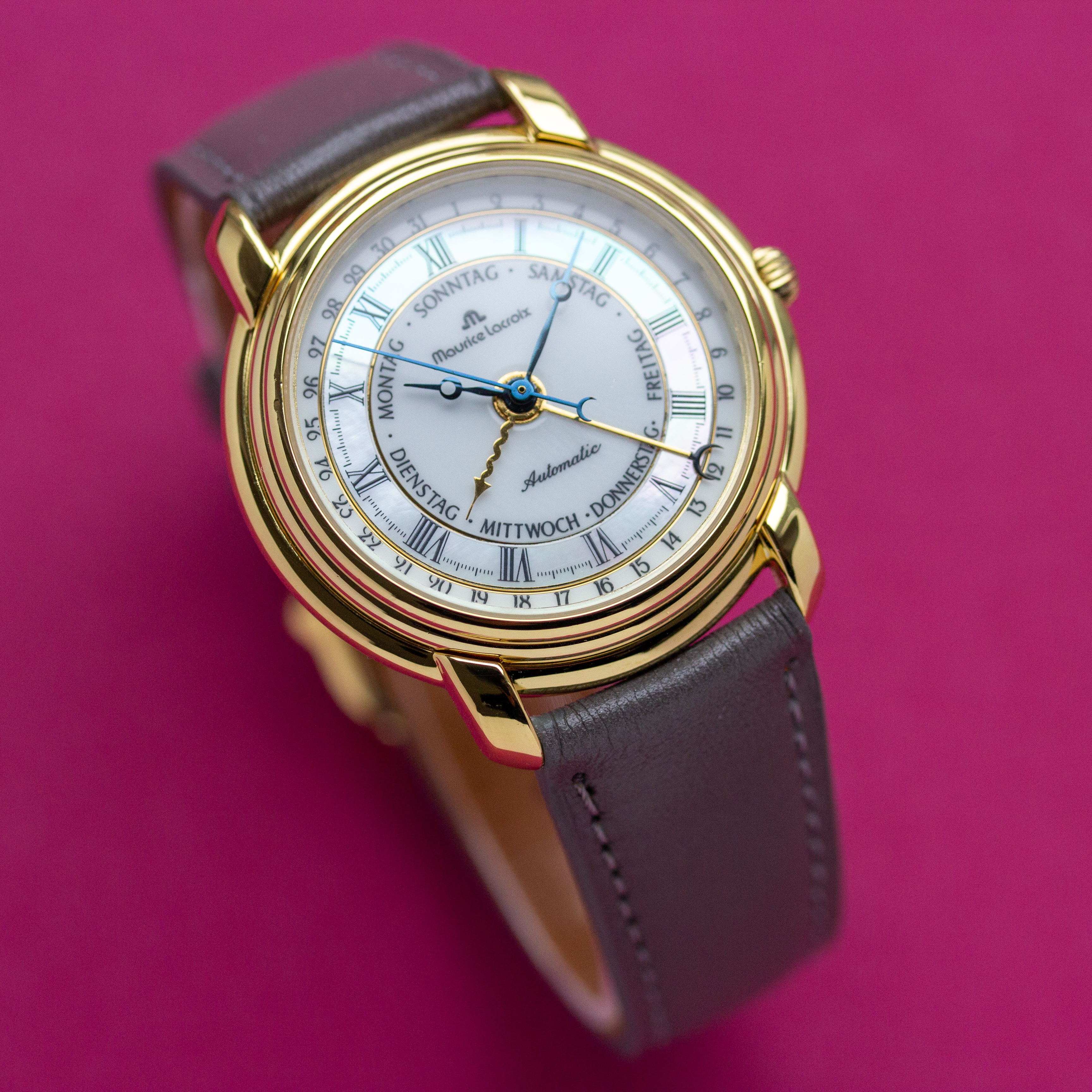 Vue de Maurice Lacroix Masterpiece Day Date Mother of Pearl Réf 27294