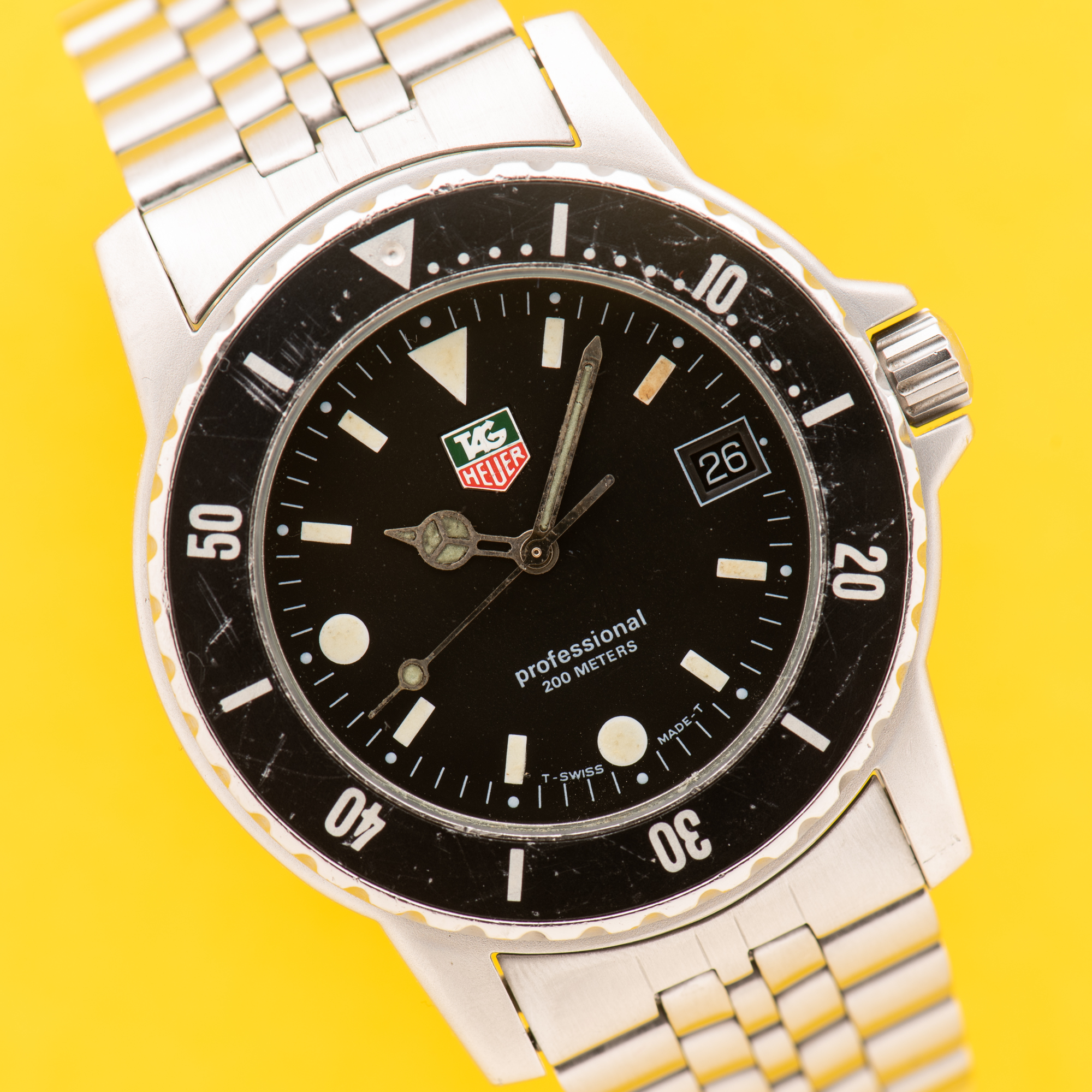 Zicht op TAG Heuer Professional 200 meters Diver Réf 929.2066