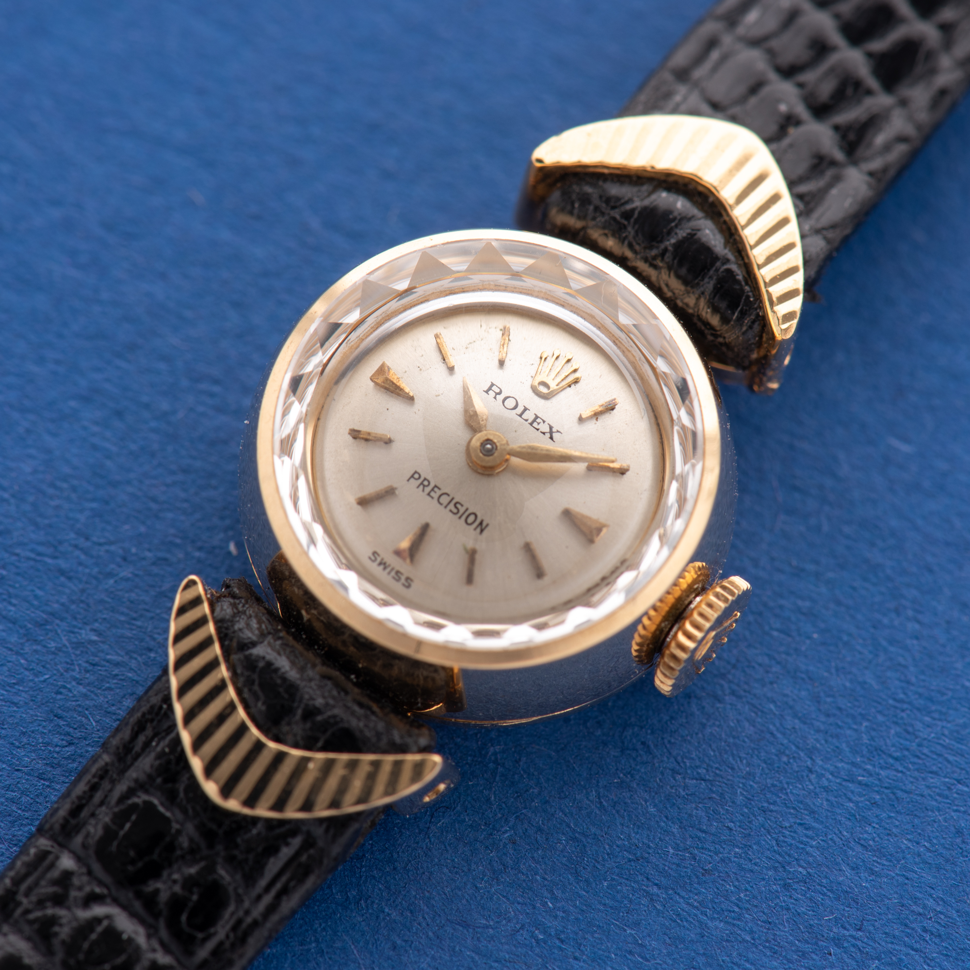 View of Rolex Precision Cocktail watch 18K Yellow Gold Ref 2132